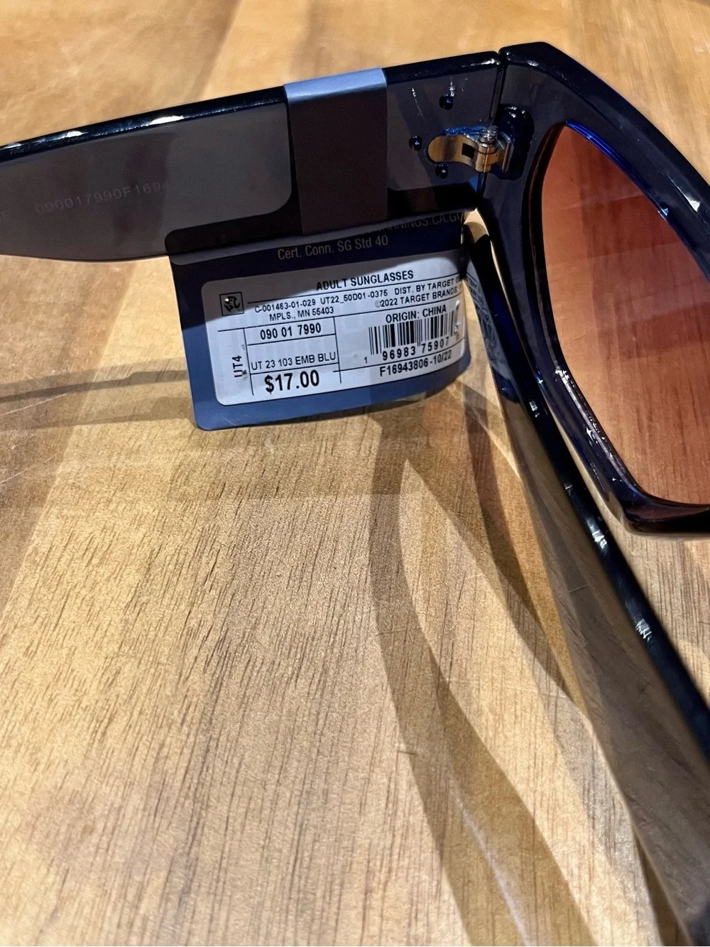 Universal Thread - Women's Blue Frame Sunglasses with Brown Lenses